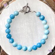 Larimar Bracelet With Silver Toggle Clasp